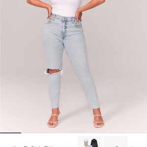 Abercrombie and fitch curve love light wash high waist skinny jeans